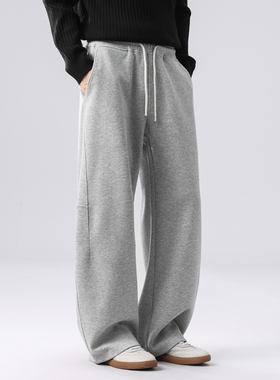 美式垂感运动卫裤男秋季重磅香蕉裤子男生宽松直筒阔腿弯刀休闲裤