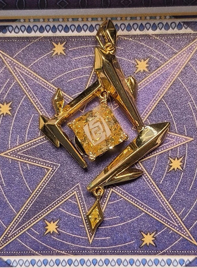 岩神瞳吊坠银镀金镶真宝石璃月钟离周边现货