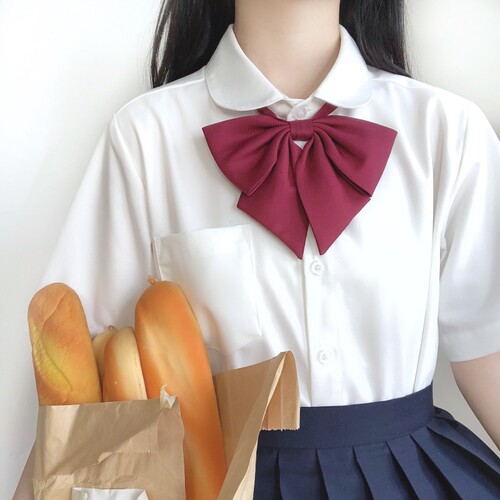 原创jk衬衫圆尖领大码女毕业班服