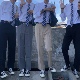 宽松直筒纯色长裤 日系男学生校服班服大码 学院风 DK制服西裤 喵丸