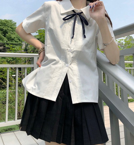 喵丸基础风琴褶尖领JK制服衬衫
