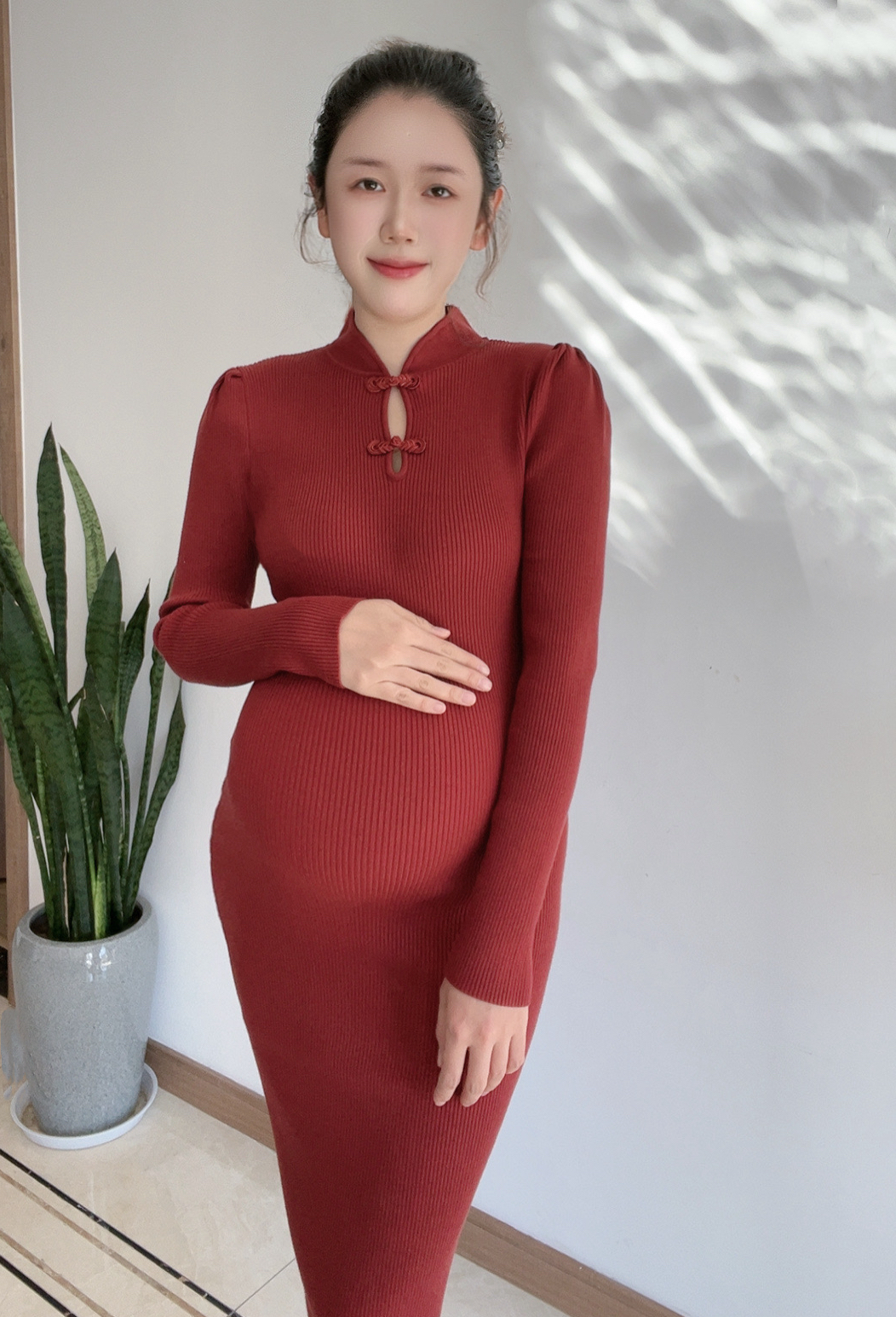 孕妇显瘦内搭长裙复古改良旗袍裙