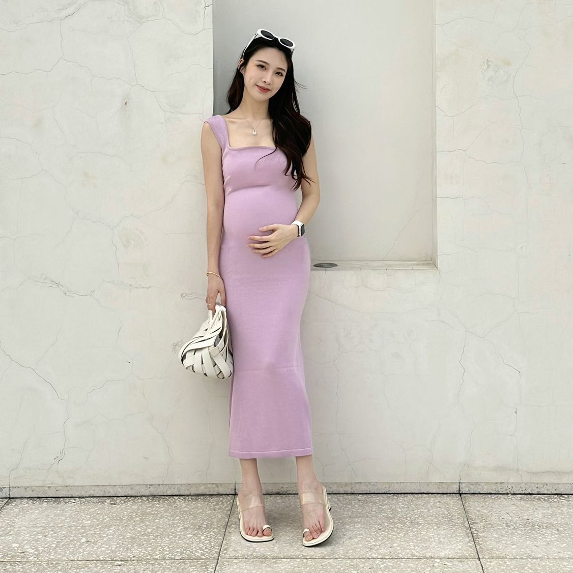 孕妇方领吊带裙显瘦包臀鱼尾长裙