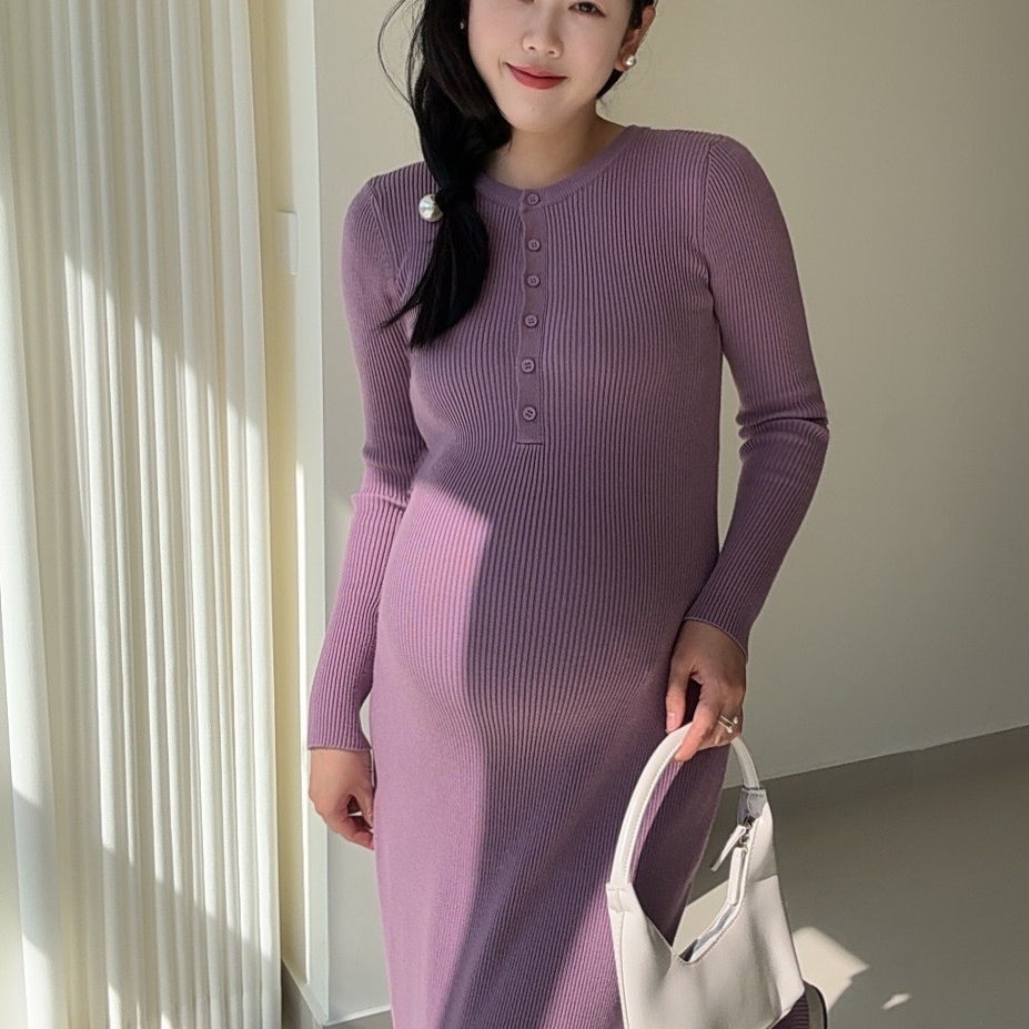 孕妇针织长裙修身A字裙