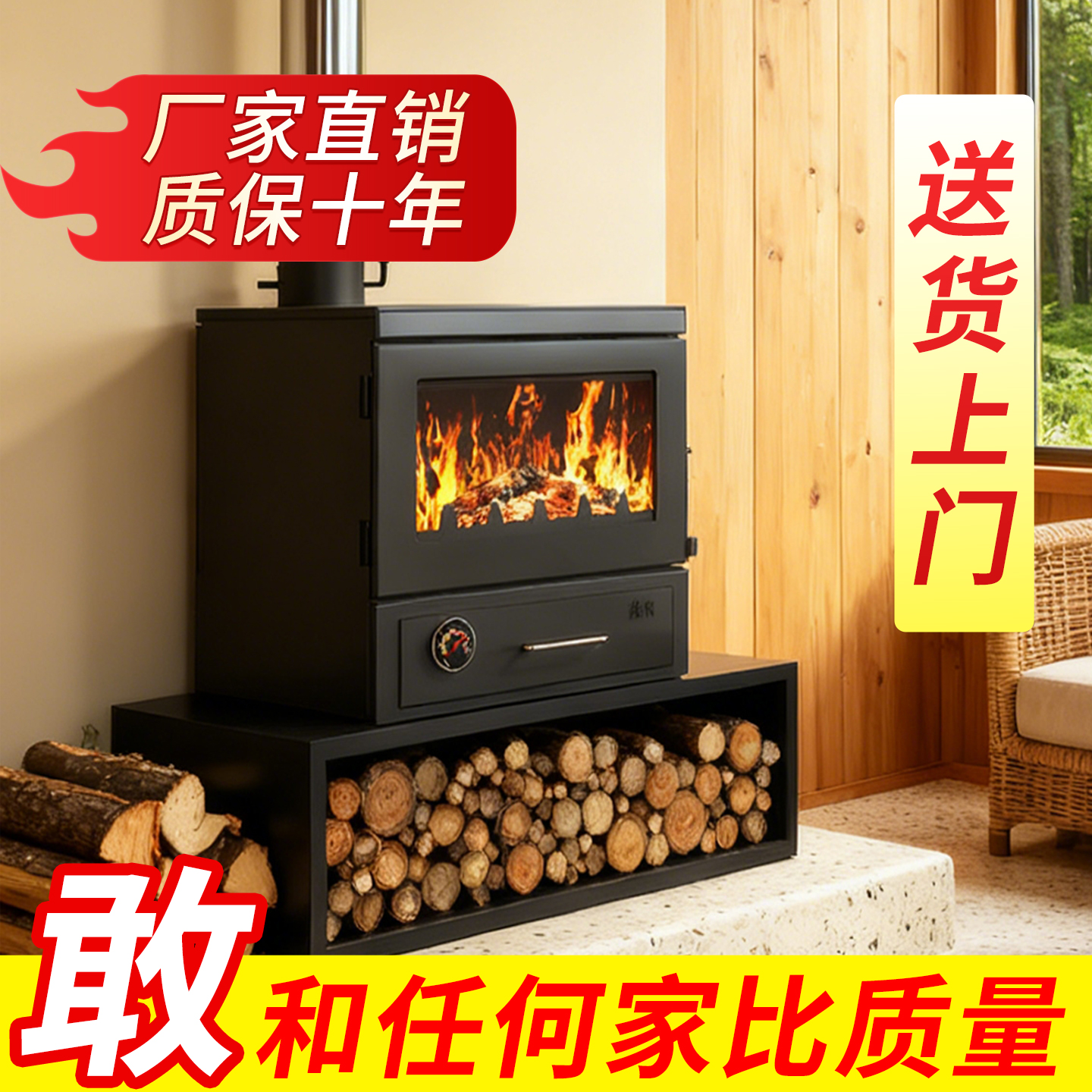 暖阳阳壁炉真火木柴分体式取暖器