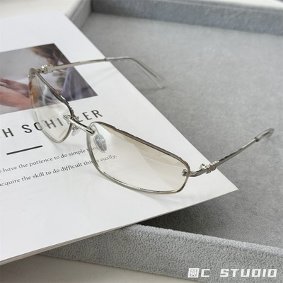 ins春夏浅色无框时髦曲面太阳镜