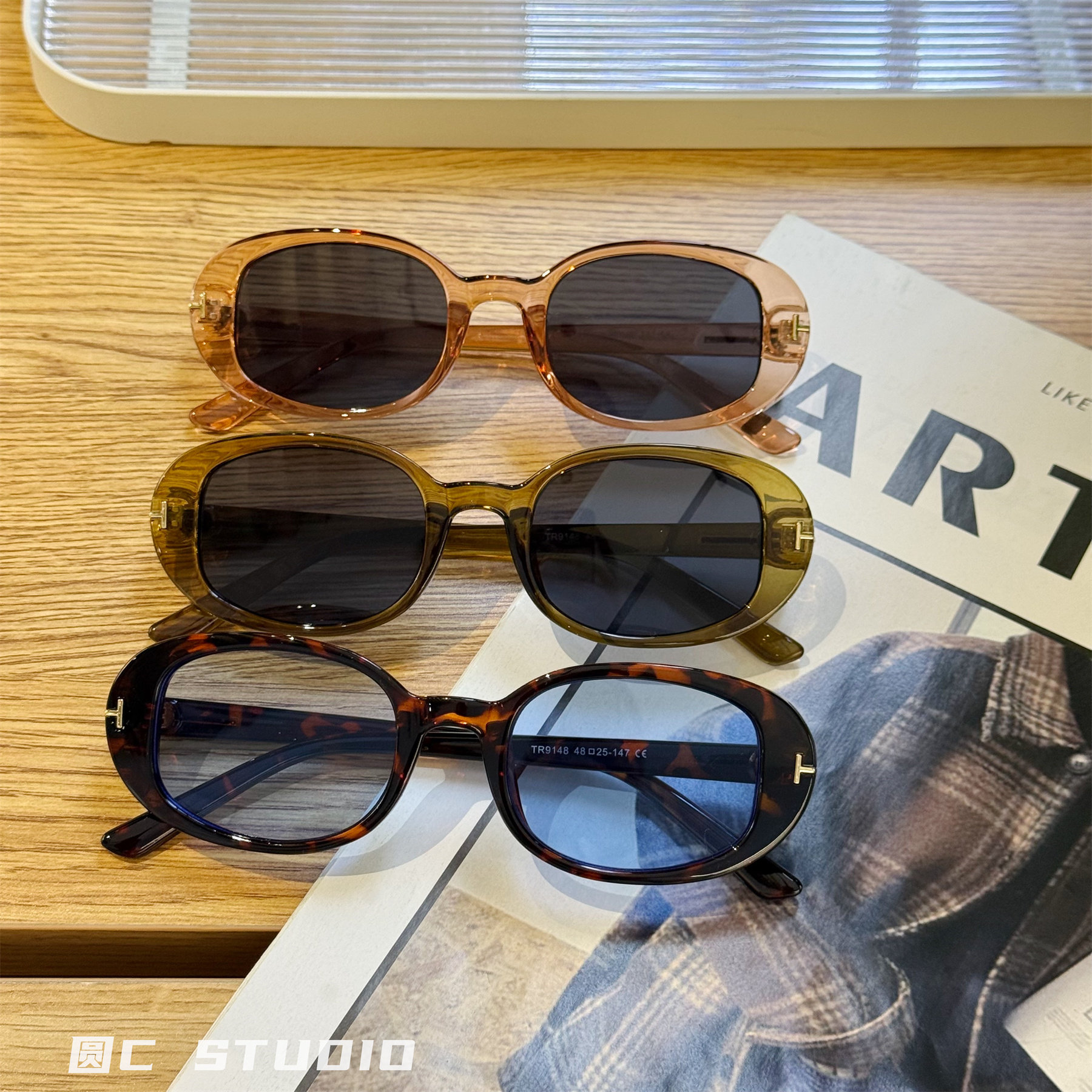 韩版复古椭圆大框显脸小太阳镜女度假防紫外线可配近视墨镜男圆脸