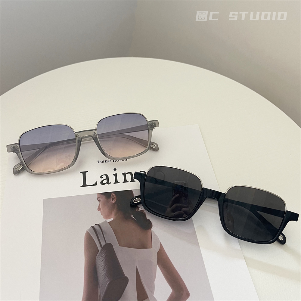 下半框ins复古韩版墨镜情侣款