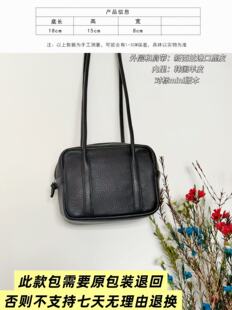 日系花花mini同款鹿皮波士顿小方包长柄方盒子单肩保龄球包女