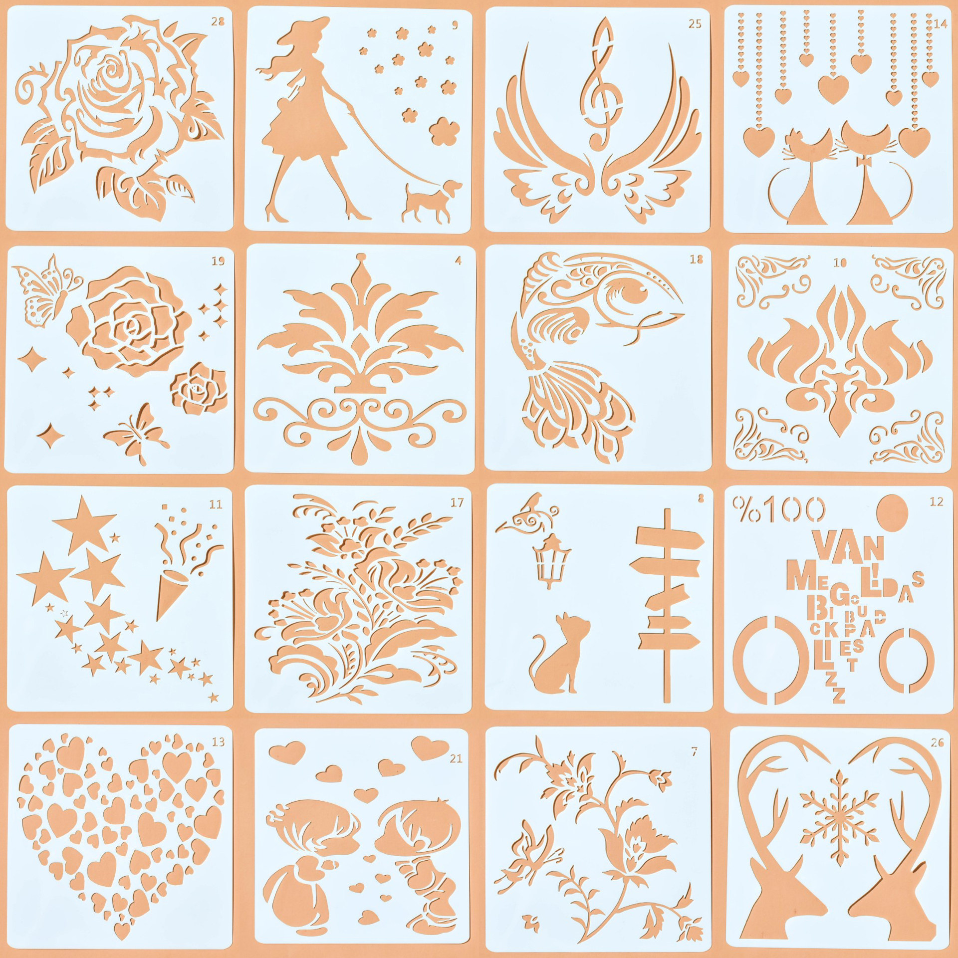 手帐小报卡通镂空花边尺手抄报diy相册绘画镂空模板喷雾蛋糕模板