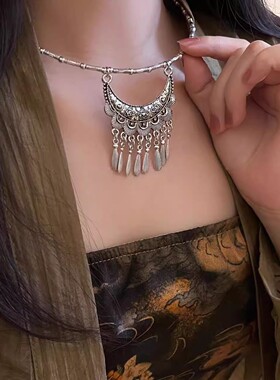 苗疆风项链合金项圈女异域风复古