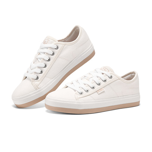 Skechers斯凯奇新款女士舒适透气防滑时尚休闲绑带帆布鞋114664