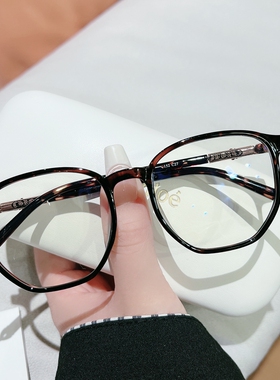 LEMI复古文艺黑框男配防蓝光近视度数大脸圆脸显瘦多边形眼镜架女