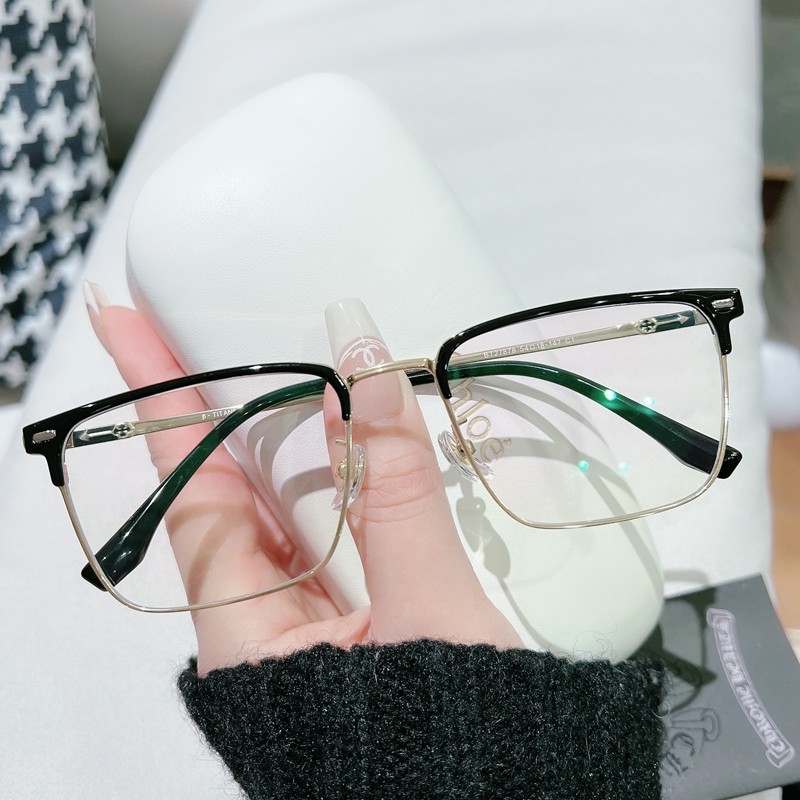 超轻纯钛近视眼镜框男潮可配度数