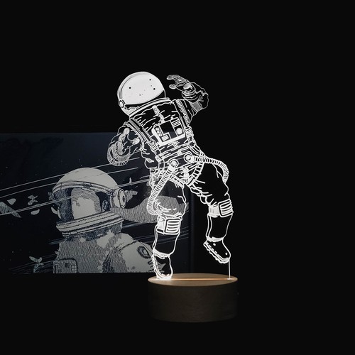 北欧实木宇航员3D夜灯|ins太空科幻宇宙台灯走心超火网红生日礼物 - 封面