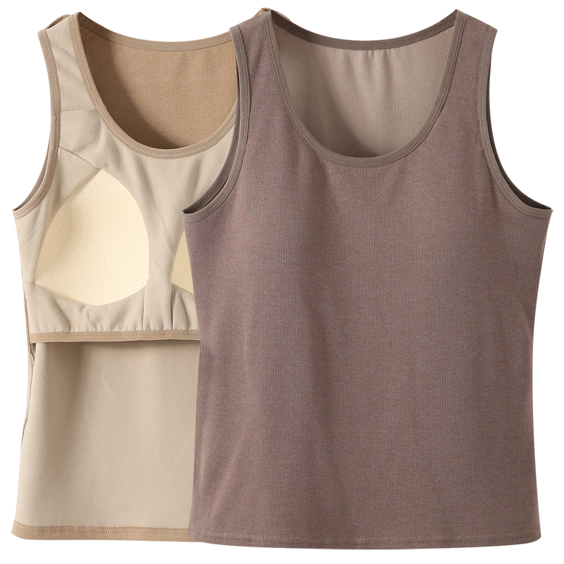 免穿文胸保暖背心自带胸垫一体女