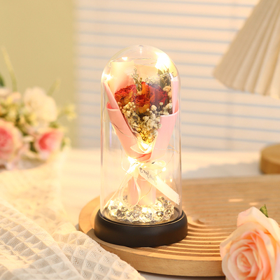 永生玫瑰干花束小夜灯送女友老婆