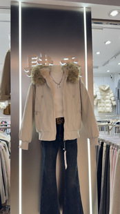 别致连帽大毛领加绒外套女显瘦百搭辣妹派克服潮 韩版 2025冬季 新款