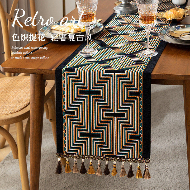 新款装饰桌子长条布氛围感台桌旗