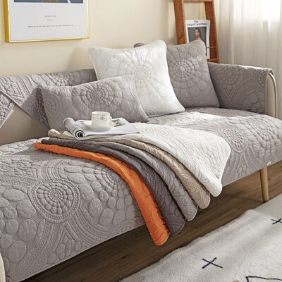 沙发垫纯色绗缝沙发简约防滑简约