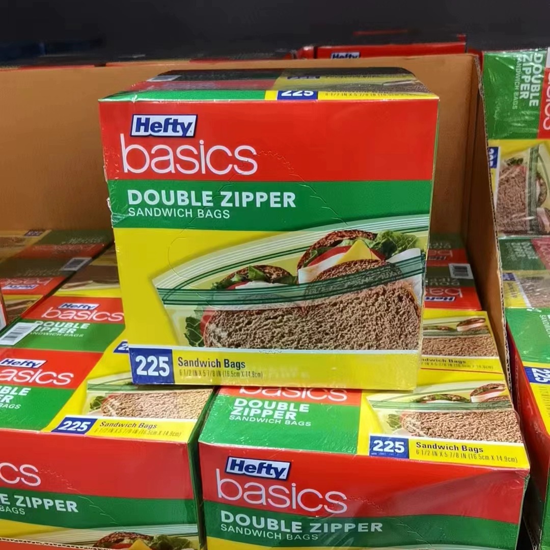 山姆代购Hefty进口双重锁链三明治袋 食品级材质锁鲜防漏分装易携