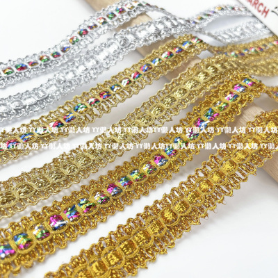 1.4cm金色花边汉服服装织带辅料