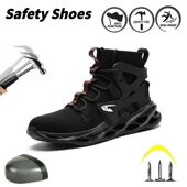 高帮防护鞋 夏季 安全时尚 男工地透气防砸防刺穿钢包头工作鞋 劳保鞋