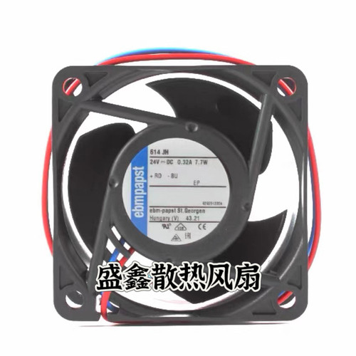 614JH ebmpapst风机 7.7W 24V 0.32A 6032小型高转速静音风扇