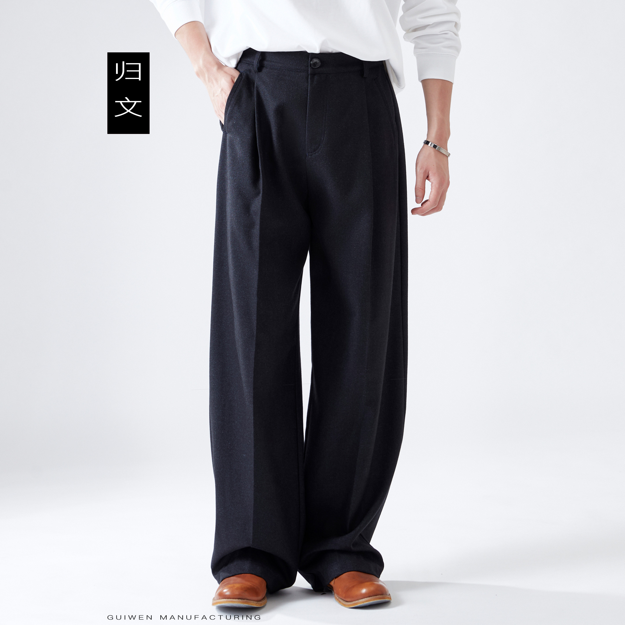 归文冬季加厚羊毛休闲裤