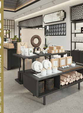 众匠坊茶叶店效果图设计货架定制