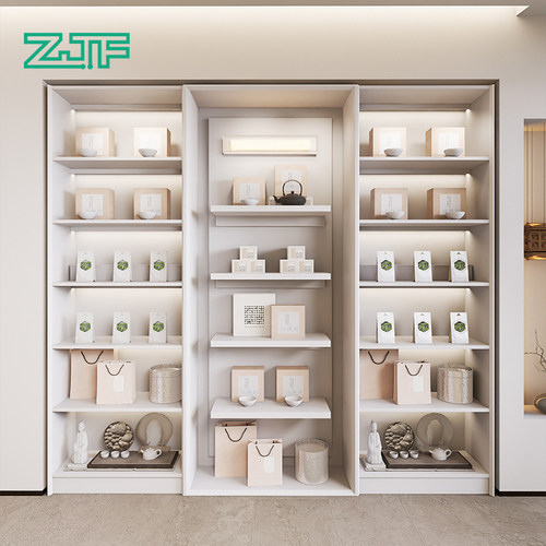 众匠坊白色简约茶叶店展示架