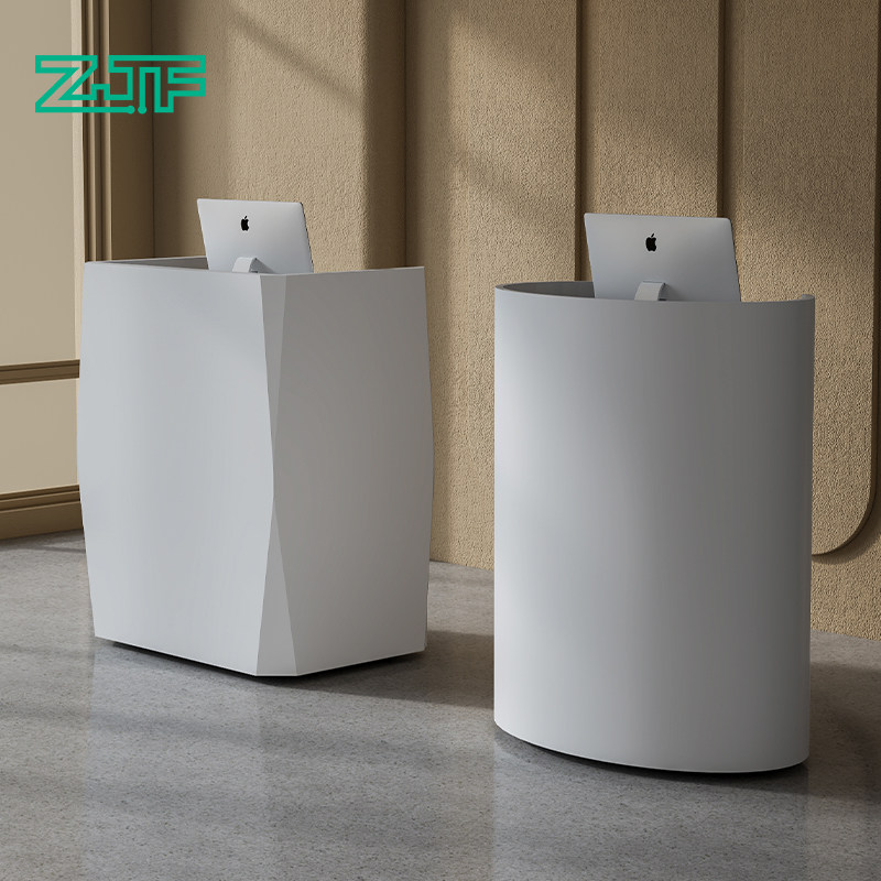 众匠坊收银台店铺小型迷你吧台弧形烤漆餐厅酒店迎宾台前台接待台