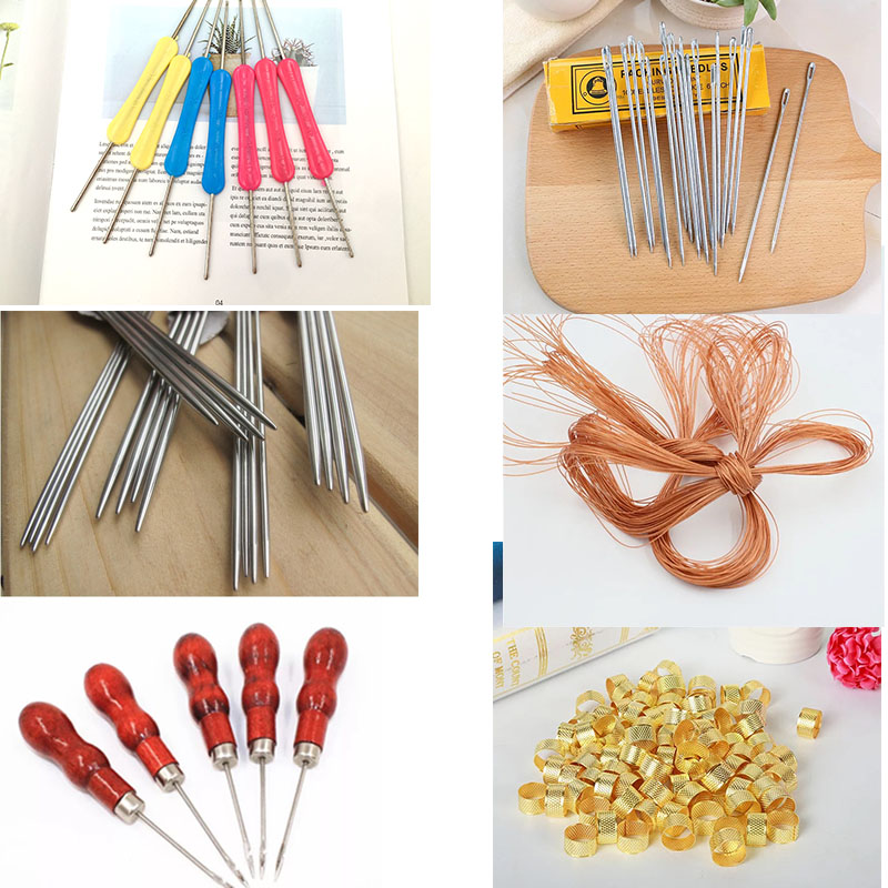 手工缝合海绵鞋帮不锈钢大眼上鞋针顶针尼龙线DIY材料工具包护手