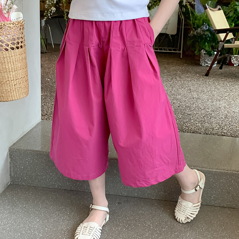 夏装2025新款洋气儿童夏季薄款休闲中裤小女孩七分裤宽松