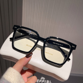 大框黑框眼镜框女居家极简素颜防蓝光平光镜可配近视镜片眼睛男士