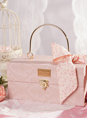 喜糖盒伴娘伴郎空盒高级包装盒红色婚礼伴手礼盒结婚礼盒空盒