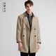 垂顺纯色双排扣青年潮流翻领外套 男风衣中长款 2026新款 高级感春季