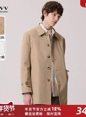 2025新款春秋季巴尔马肯单排扣男风衣防泼水时尚休闲青年短外套潮