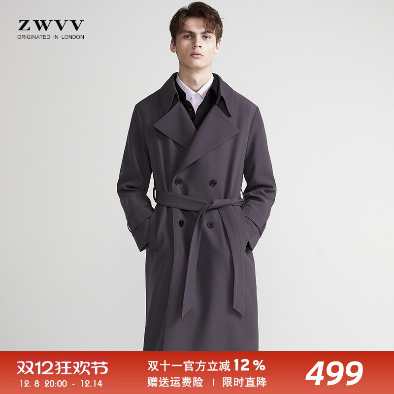 简约休闲长款春秋季男士风衣