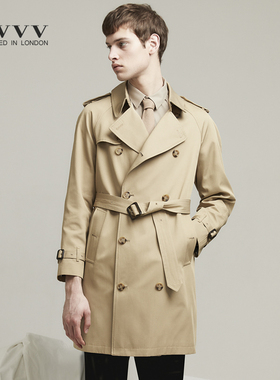 2024春秋季Trench Coat 男士风衣中长款战壕青年潮流英伦休闲外套