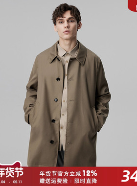 2025秋季新款巴尔马肯单排扣小风衣青年时尚短款潮流英伦男士外套