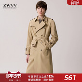 coat 春秋男士 风衣2025新品 防泼水Trench 长款 过膝战壕英伦潮外套