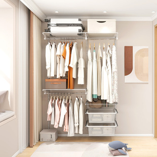 惠普登1.4米独立金属衣柜开放式 砌墙衣帽间钢架结构diy组合衣架