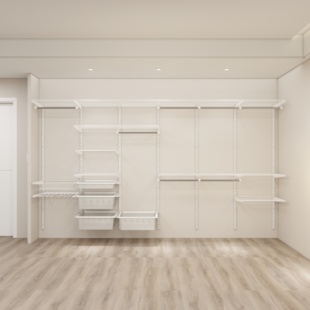 惠普登金属衣柜砌墙衣帽间全屋定制开放走入式衣柜框架整体储物间