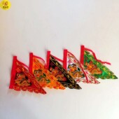 五色龙旗全套小三角令旗小背旗五方五营旗双面绣龙旗神像旗6寸