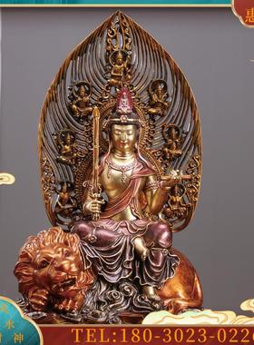 大日如来文殊普贤菩萨释迦牟尼佛佛佛像铜雕切金华严三圣【议价】