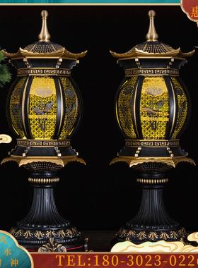 复古莲花灯LED供灯观音佛前荷叶莲花灯寺庙佛堂家用长明灯