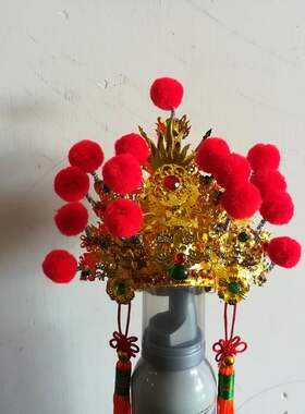 神像帽佛像帽 民俗工艺 K级帽 神帽 佛帽 帝王幡 帝帽 12cm