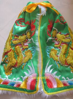 佛像披风绿色关爷披风关公绿袍 关公龙袍披风斗篷神衣佛衣服36cm