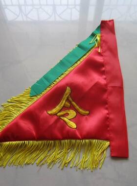 刺绣五色令旗 五营令旗 五方令旗 三角旗 龙旗 红色小旗30cm